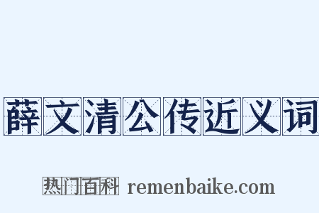 薛文清公传近义词是什么意思的图片